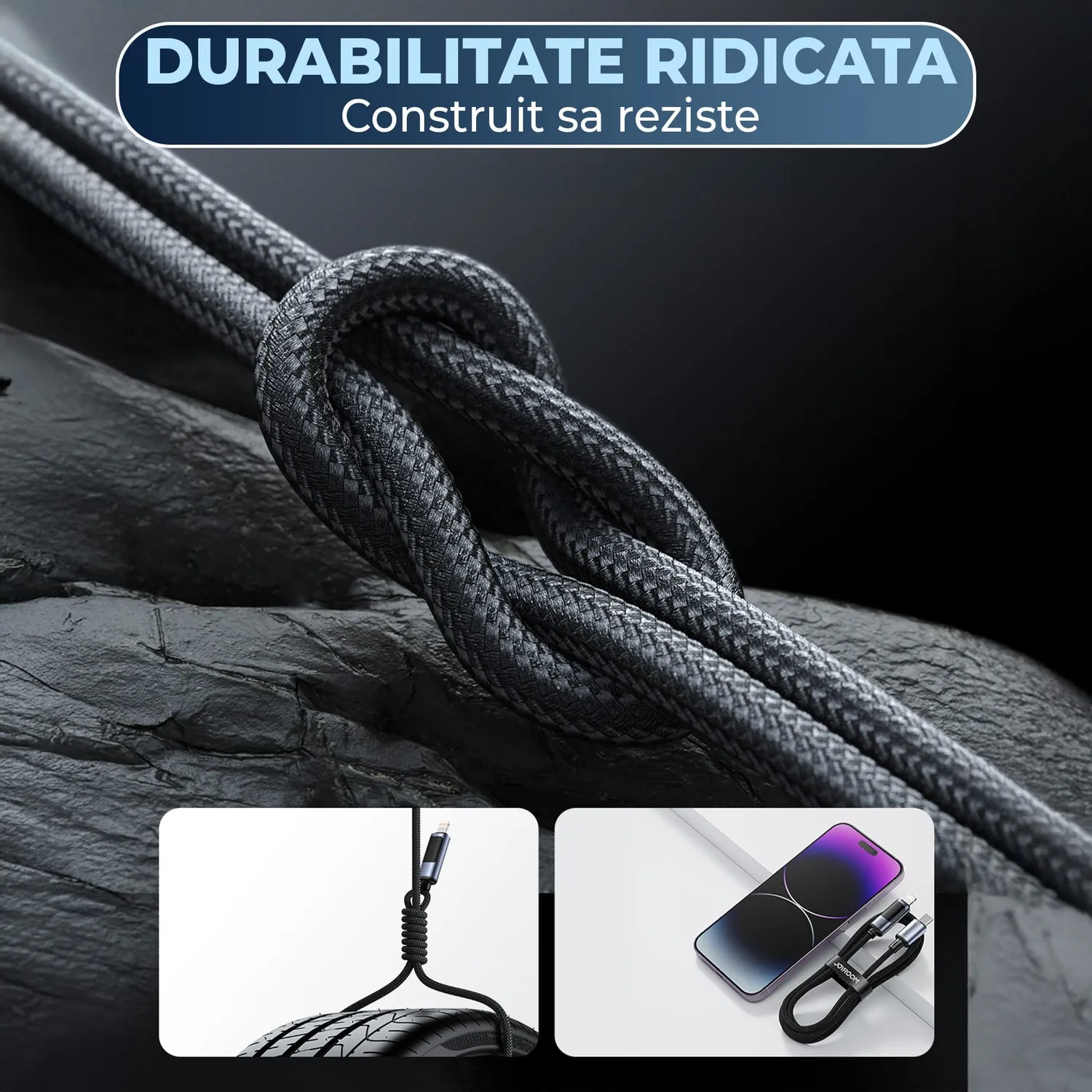 Timebox Cablu USB-C Lightning 20W Negru Display