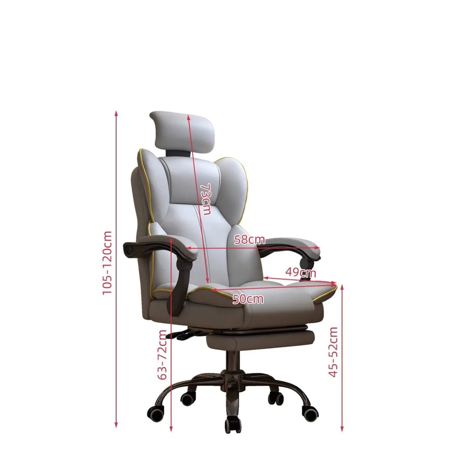 Timebox Ergonomic scaun birou gri 360 spatar inalt lombar