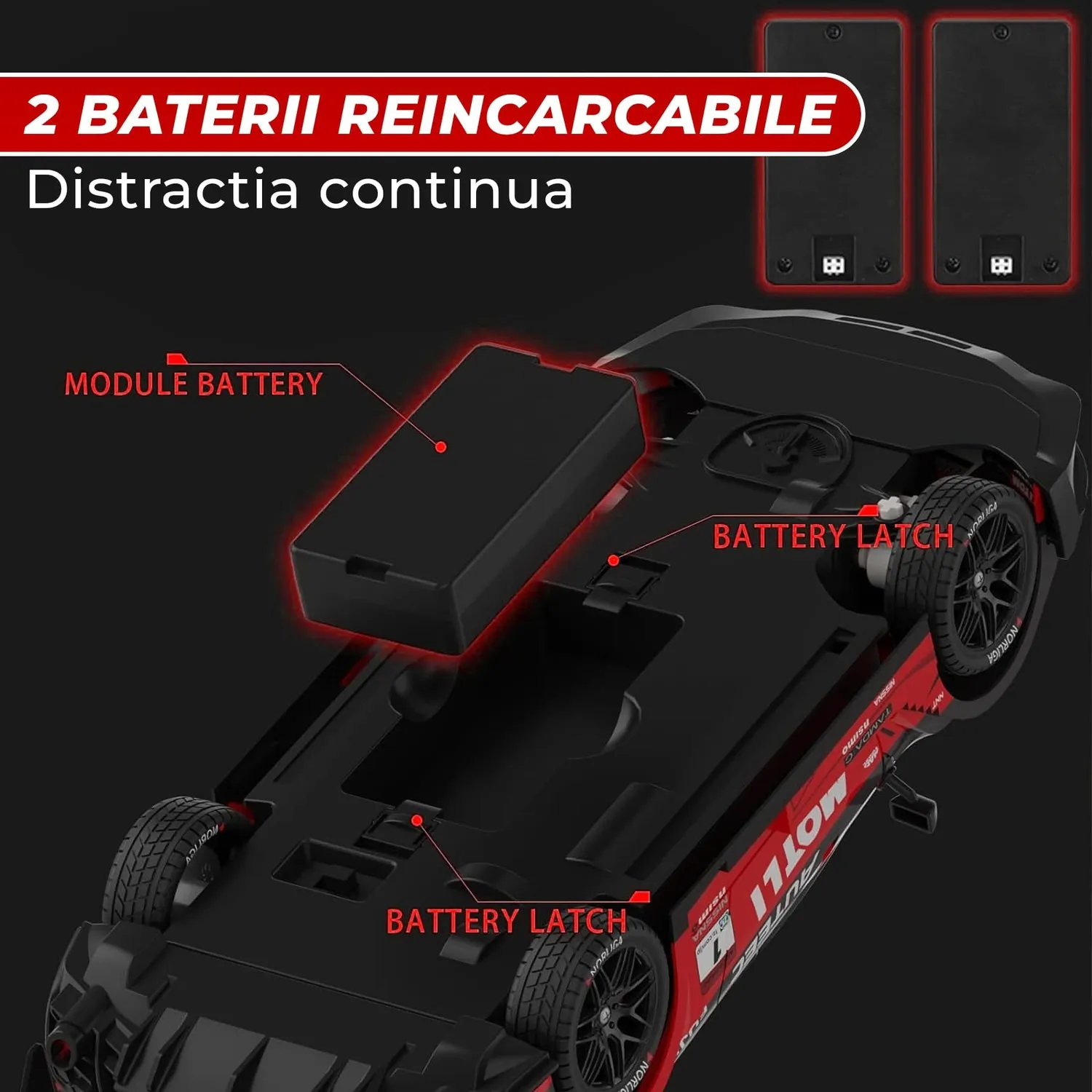 Timebox masinuta RC Drift 1:16 4x4 30km/h neagra LED