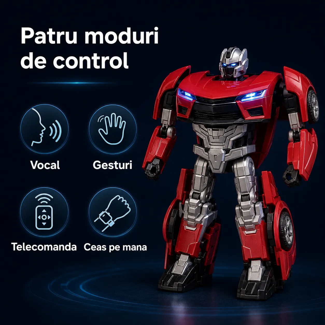 Timebox Robot masinuta transformabila 360 rosu