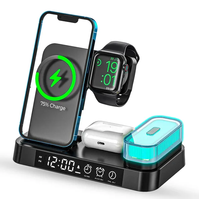 Timebox 20W incarcator wireless 5 in 1 cu lampa detasabila