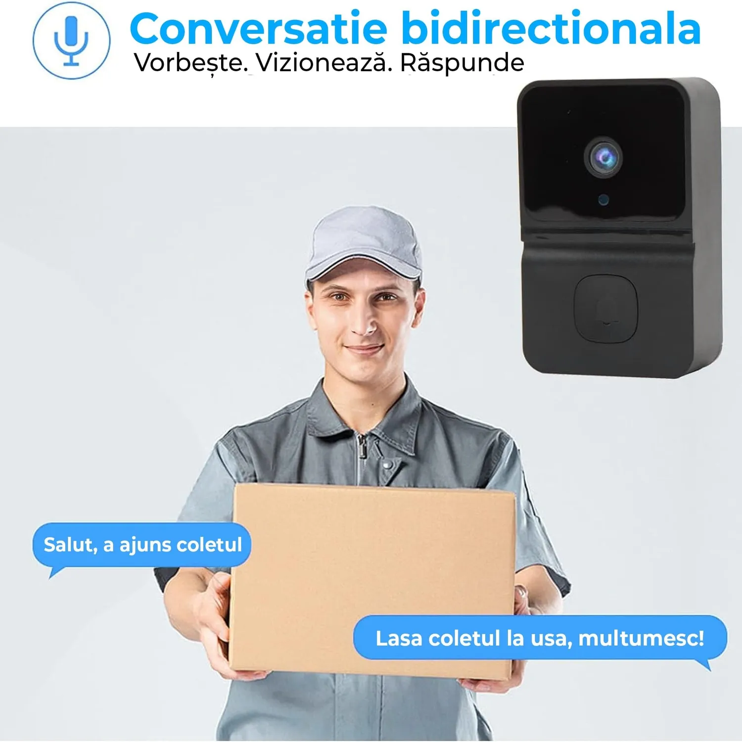 Timebox Sonerie Video Wireless 720P Neagra Audio