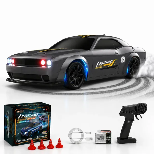 Timebox masina RC drift 1:43 gri cu telecomanda