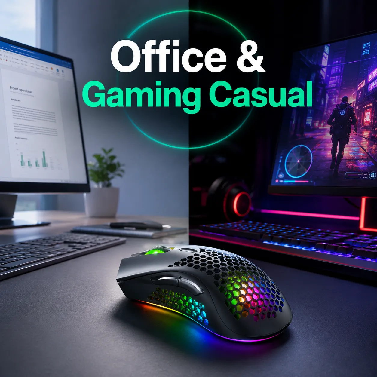 Timebox mouse gaming wireless 95g RGB negru FastCharge