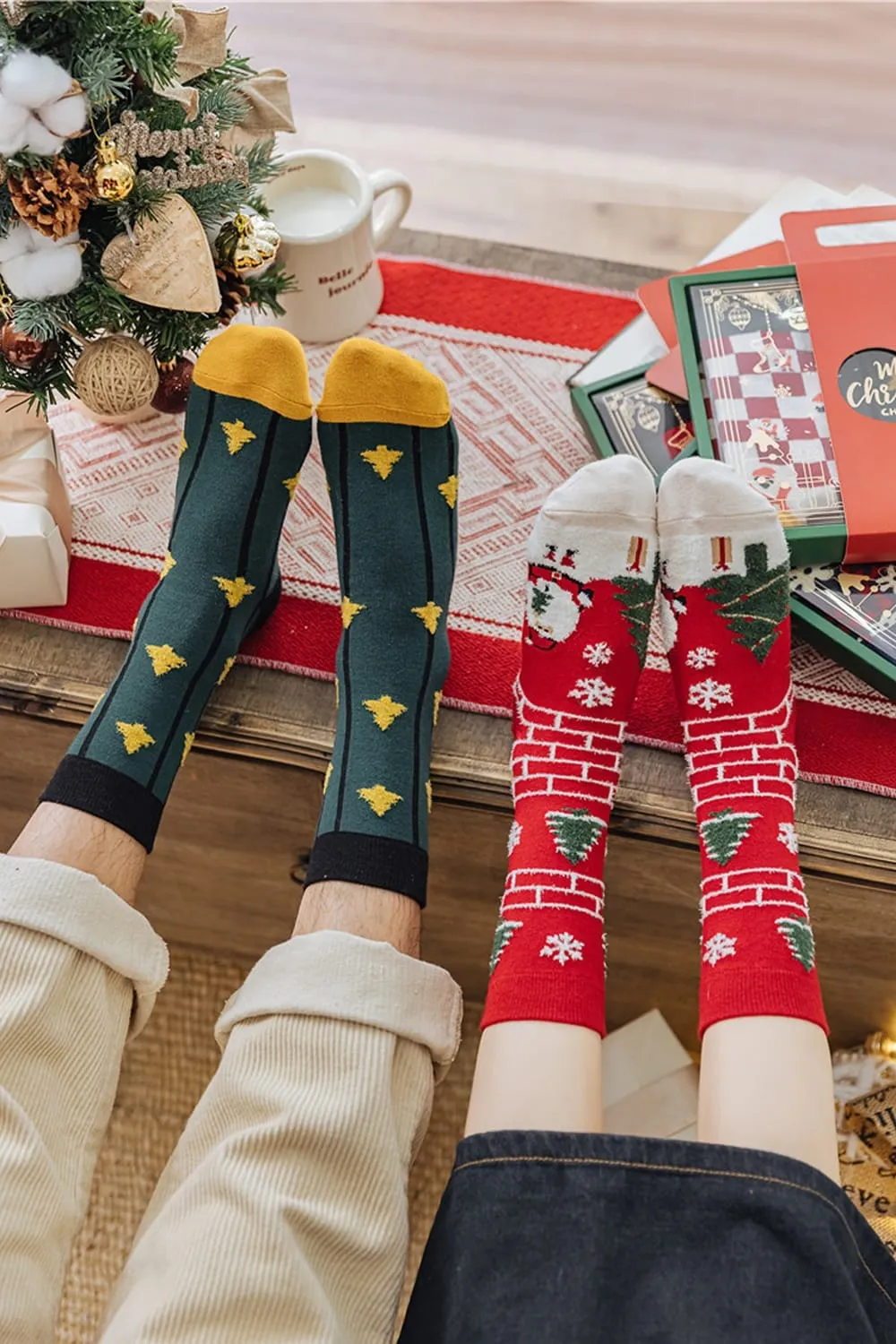 Timebox Set 3 Sosete Craciun Bumbac 95% Festive