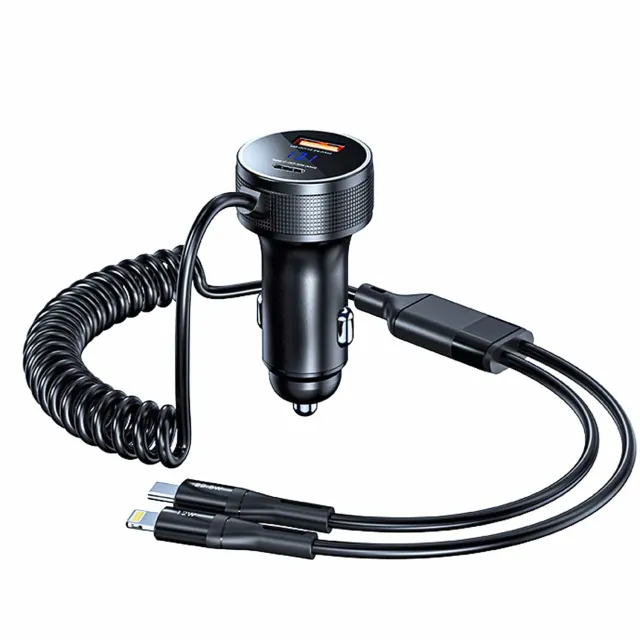 Timebox 52.5W incarcator auto USB QC3 Type-C negru
