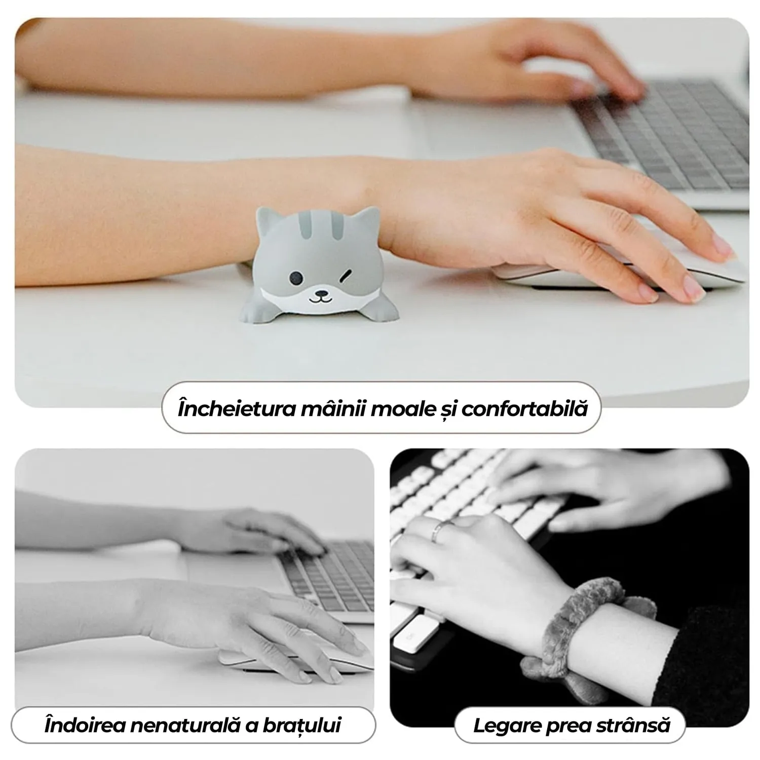 Suport încheietură Timebox 13x6 cm mousepad moale ergonomic