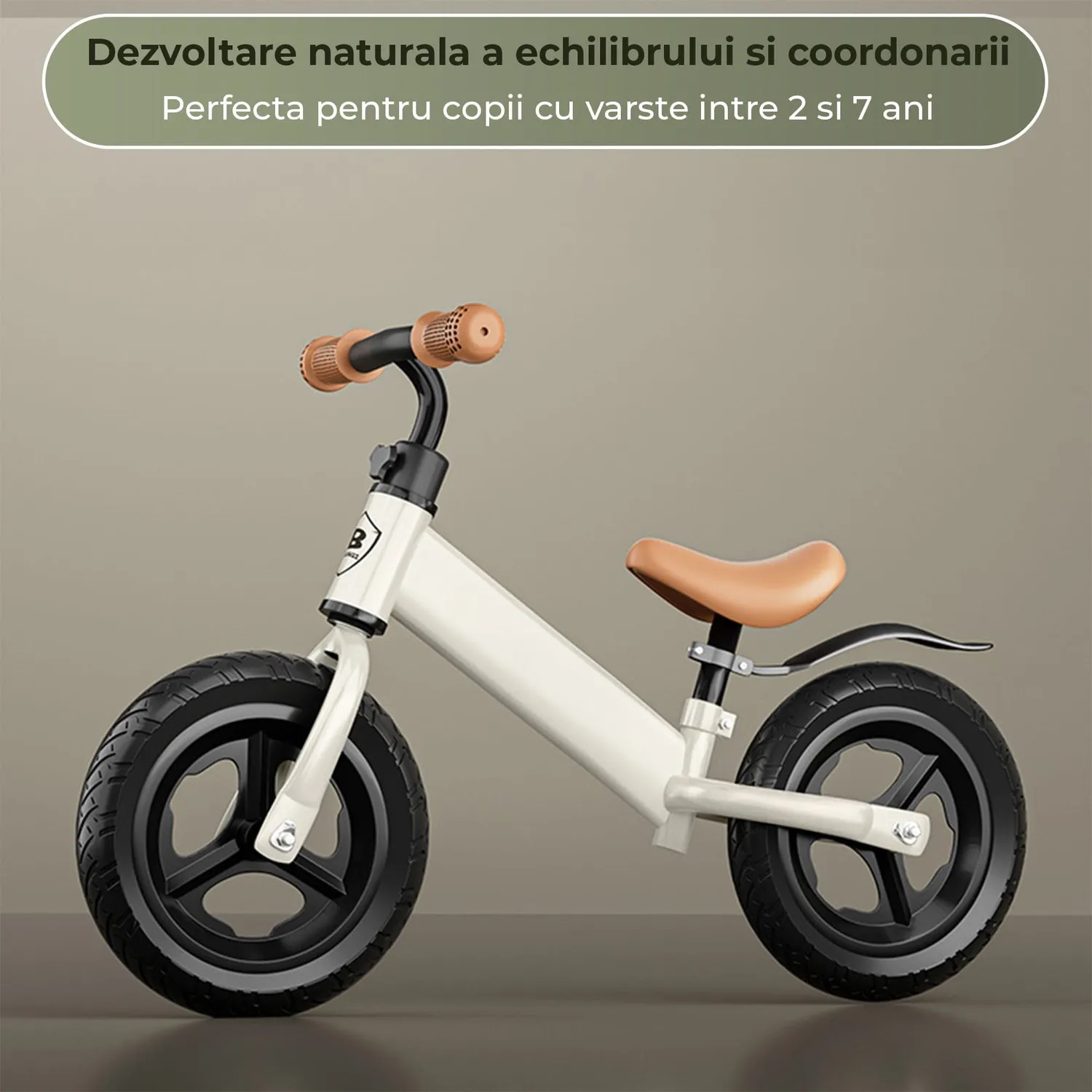 Timebox Bicicleta Echilibru Copii Alb Reglabila Casca