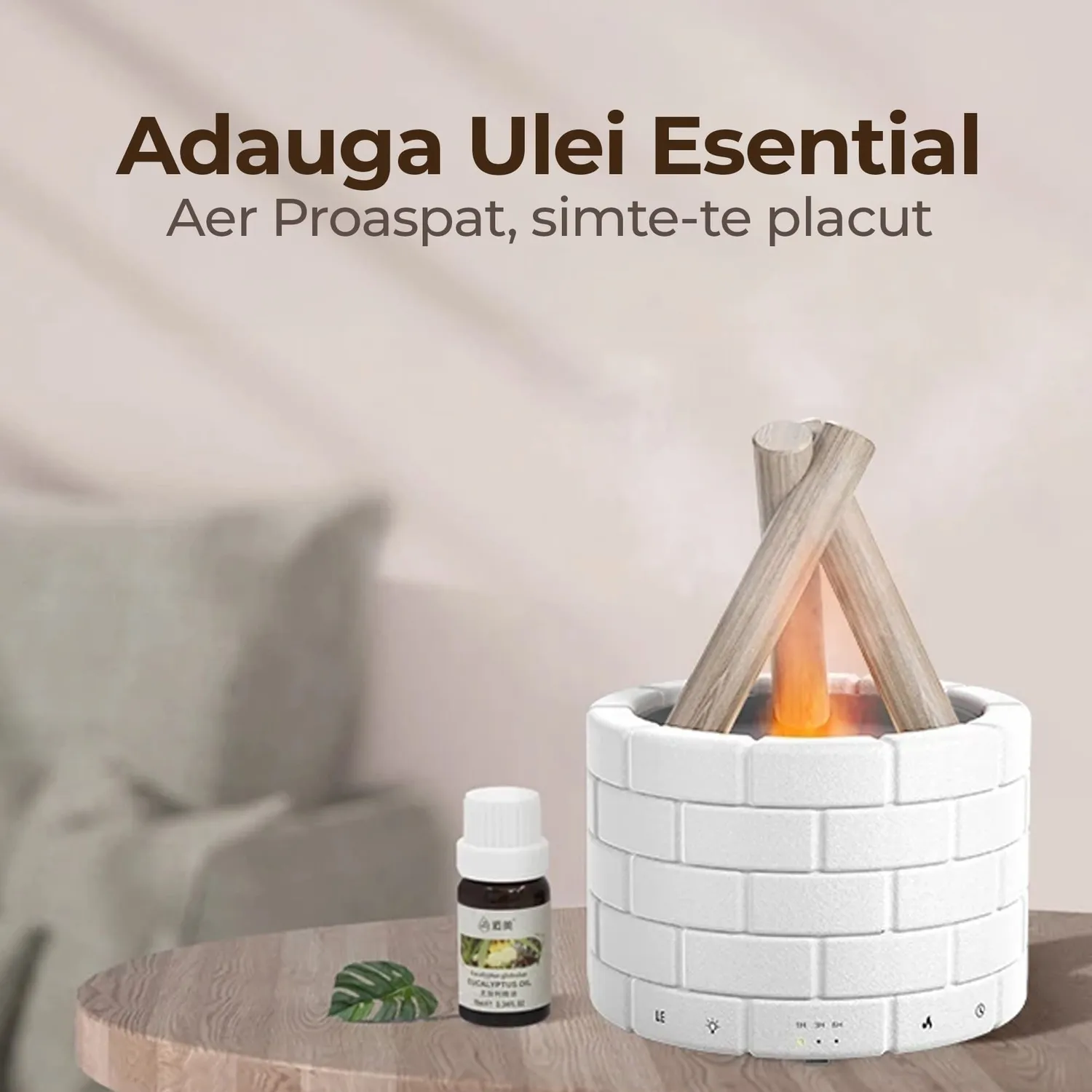Timebox Bonfire difuzor aromaterapie alb 250ml cu telecomanda