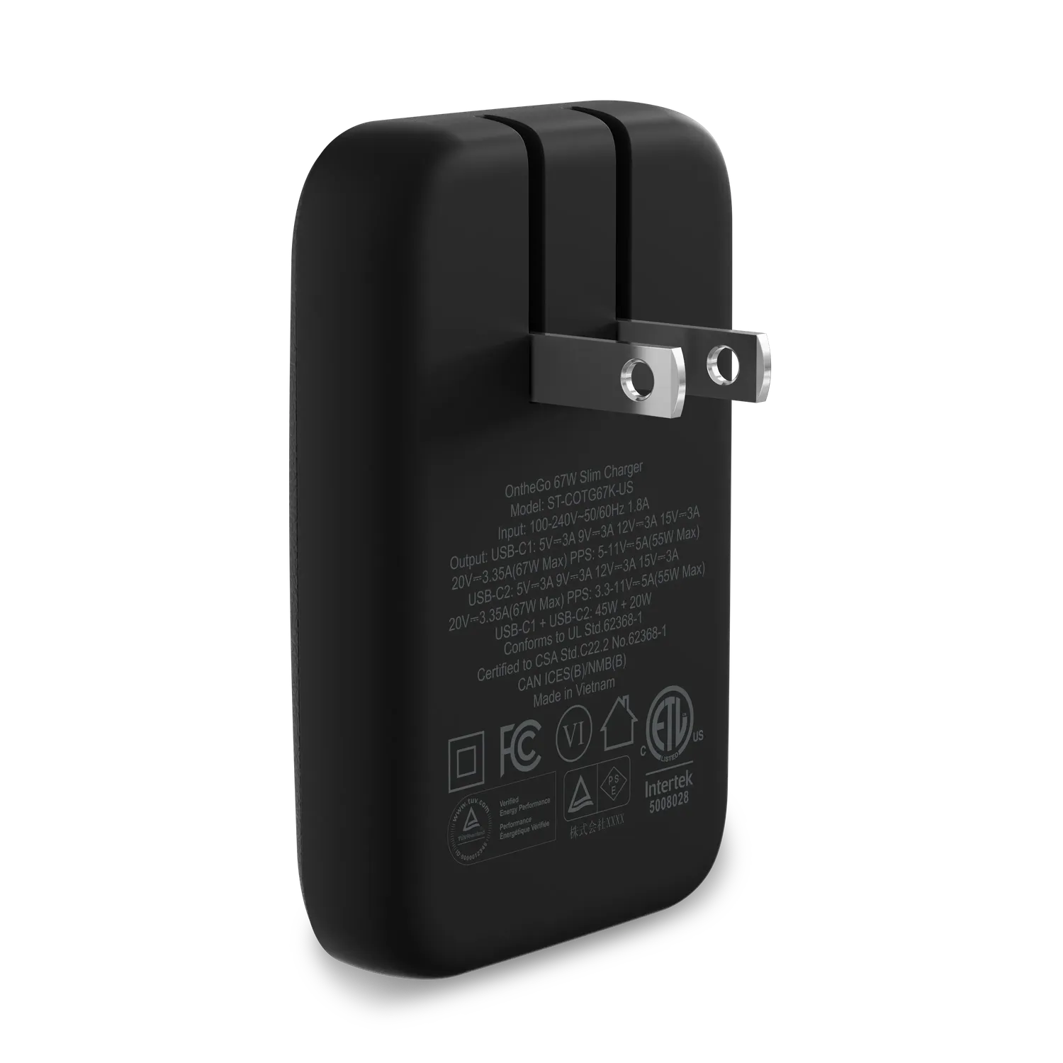 Satechi OntheGo 67W incarcator perete negru GaN slim