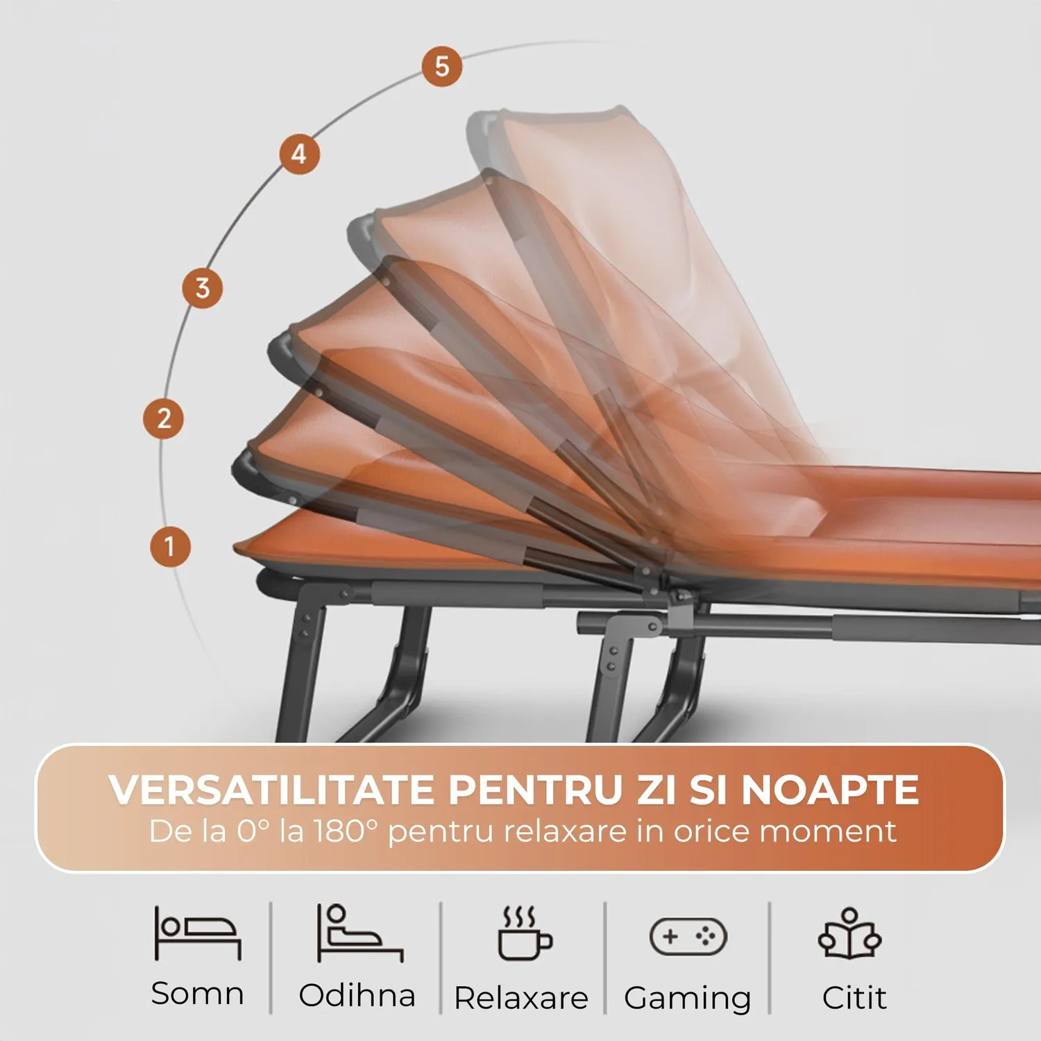 Timebox Pat Pliabil 190x70cm Tech Fabric Portocaliu