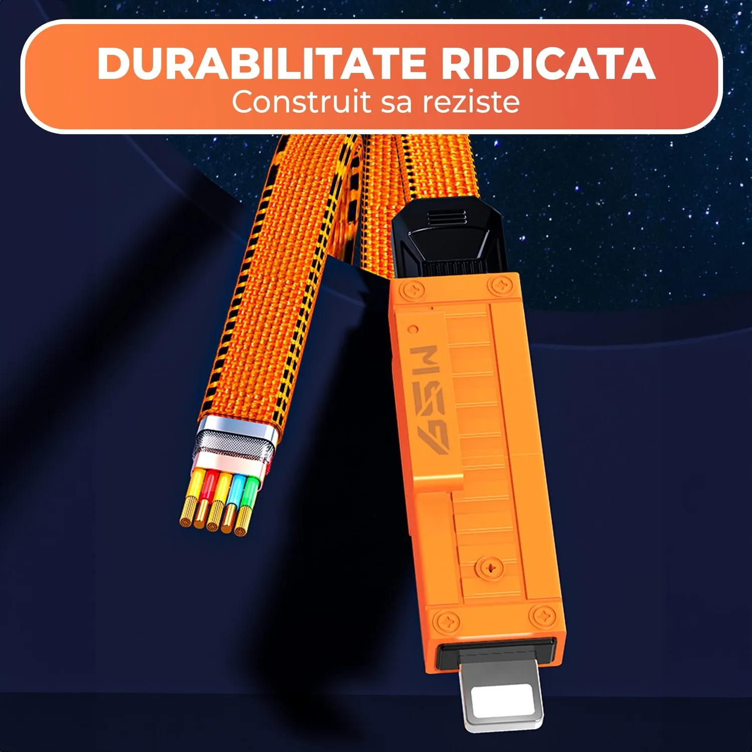 Timebox Cablu incarcare 4 in 1 65W 1,5m Portocaliu