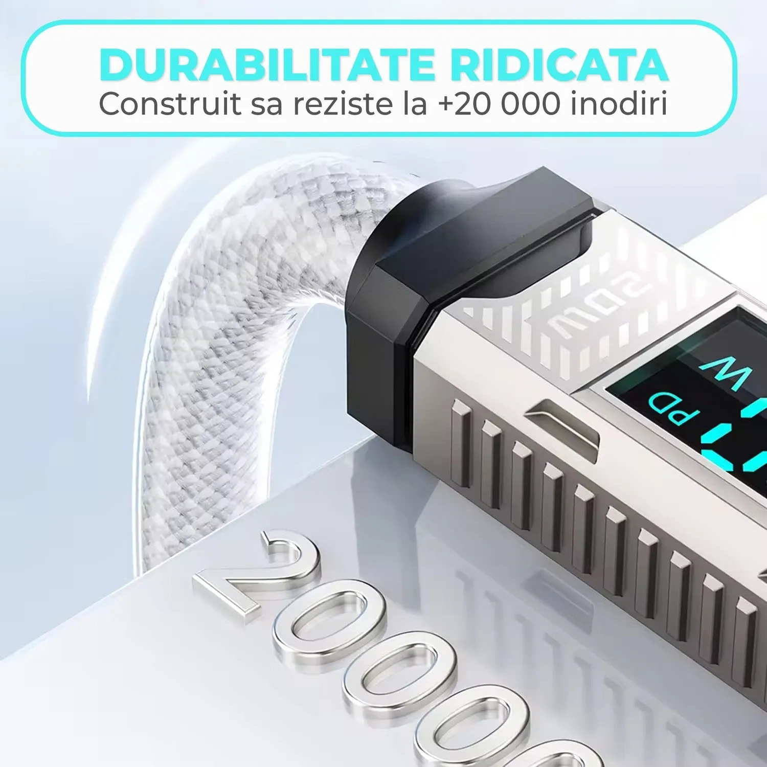Timebox Cablu USB-C Lightning 2m Alb Fast Charge