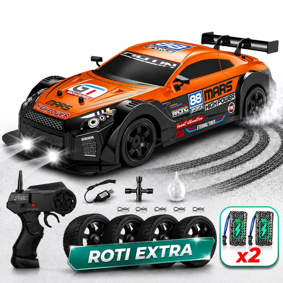 Timebox masina RC drift 1:16 20 km/h portocaliu 2 baterii
