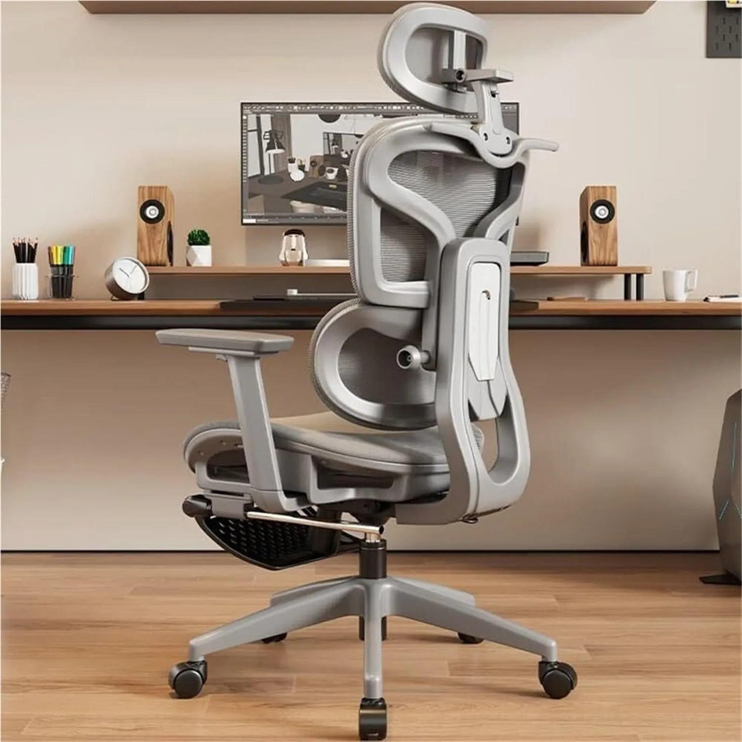 Timebox Scaun Ergonomic Gaming Birou Gri 360 Suport Lombar