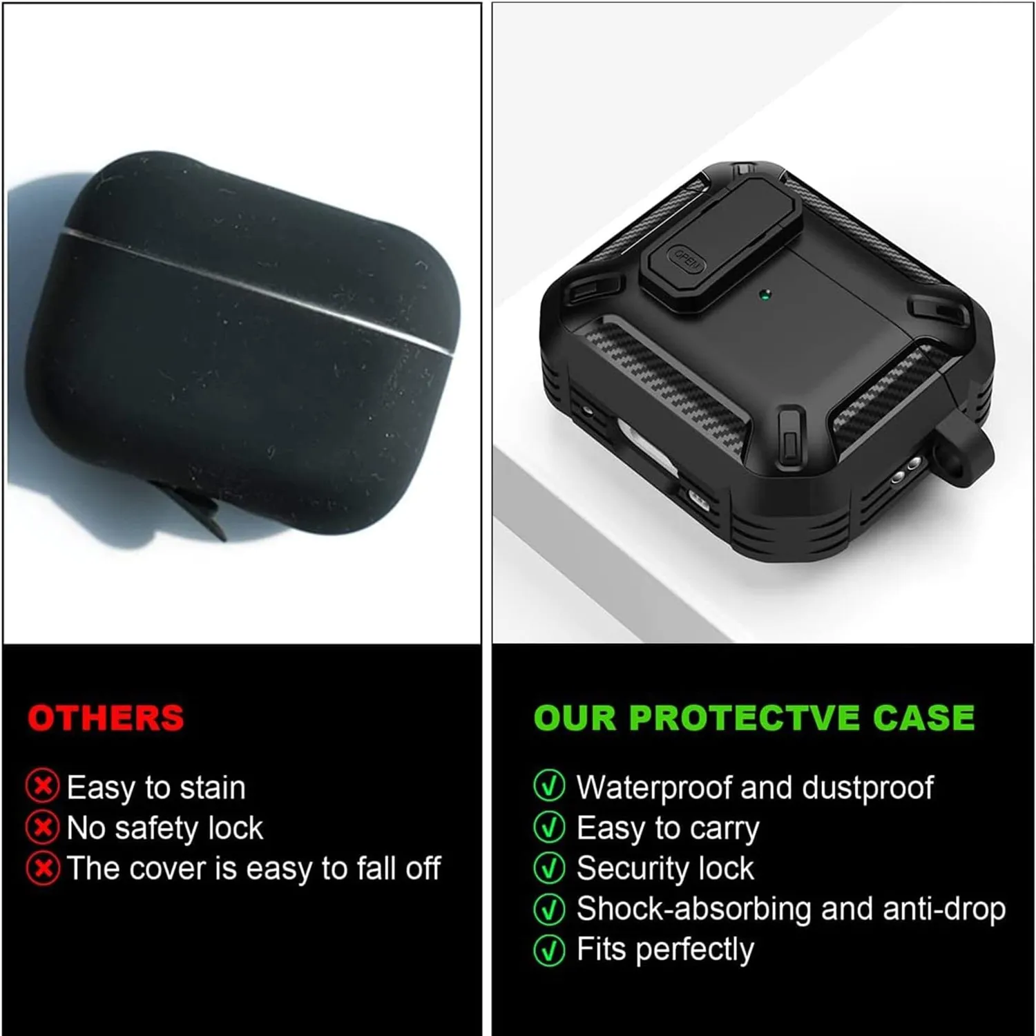 Timebox Husa Airpods Pro Negru Verde Antisoc