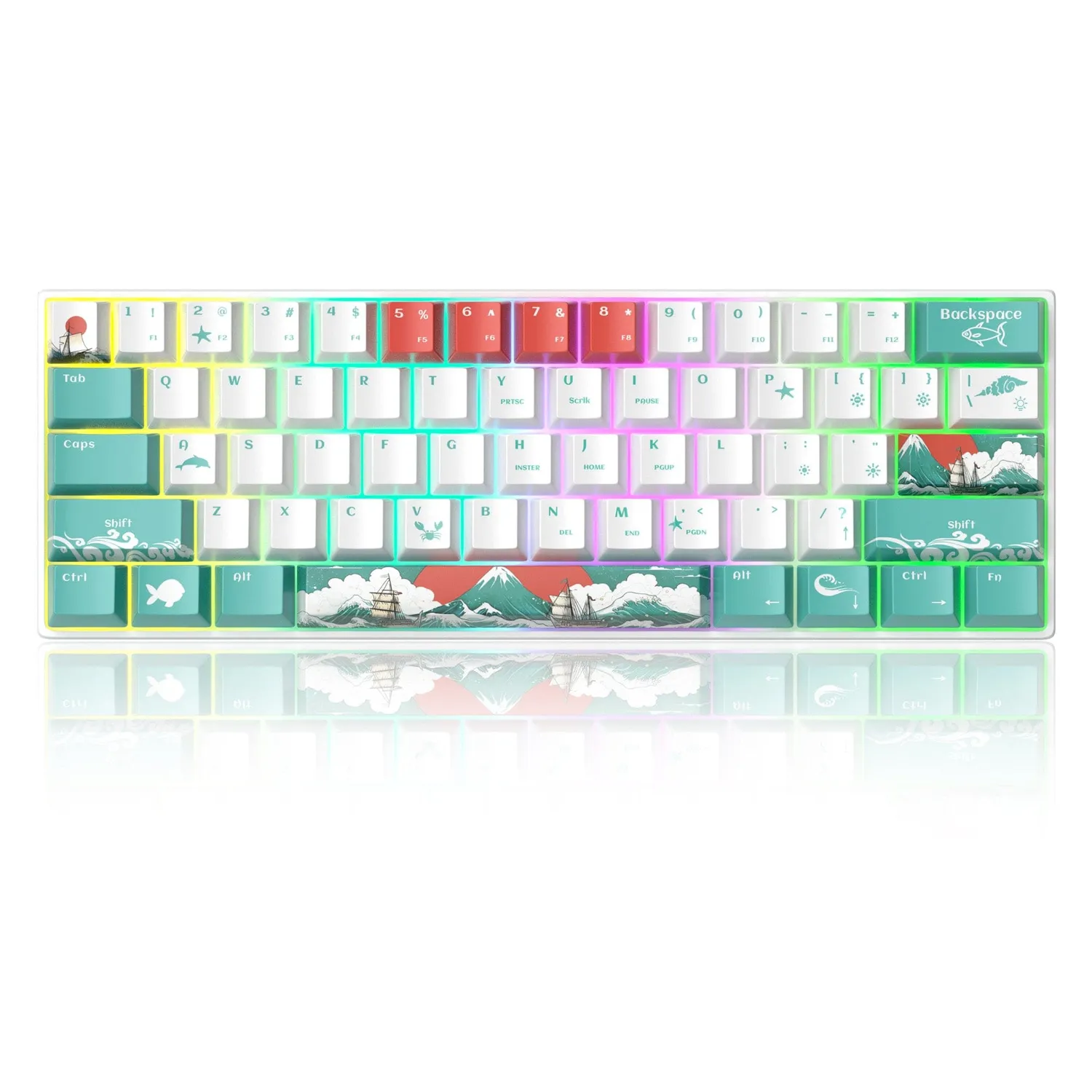 Timebox 60% tastatură mecanică coral RGB hot-swap silențioasă