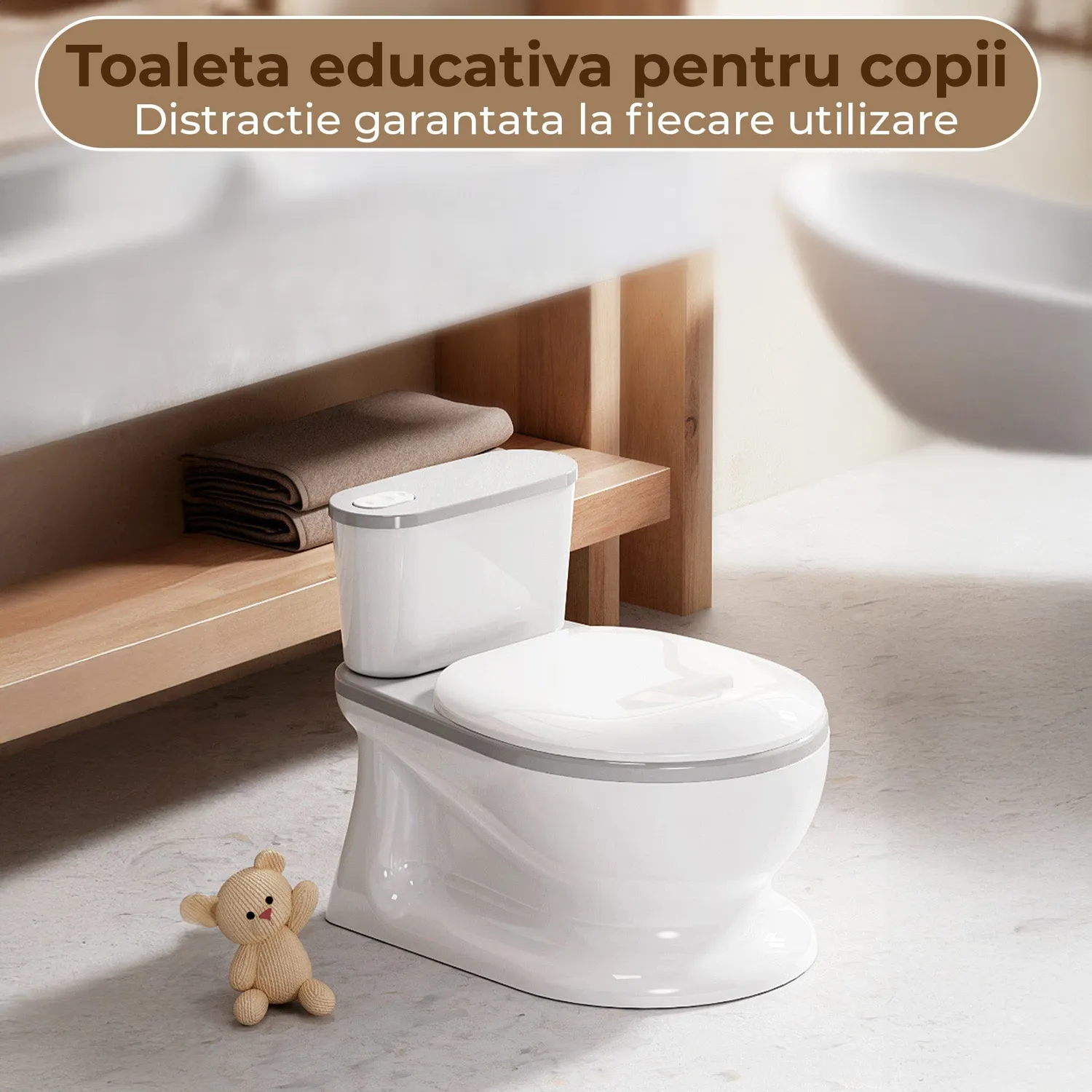 Timebox olita copii Alba cu scaun moale