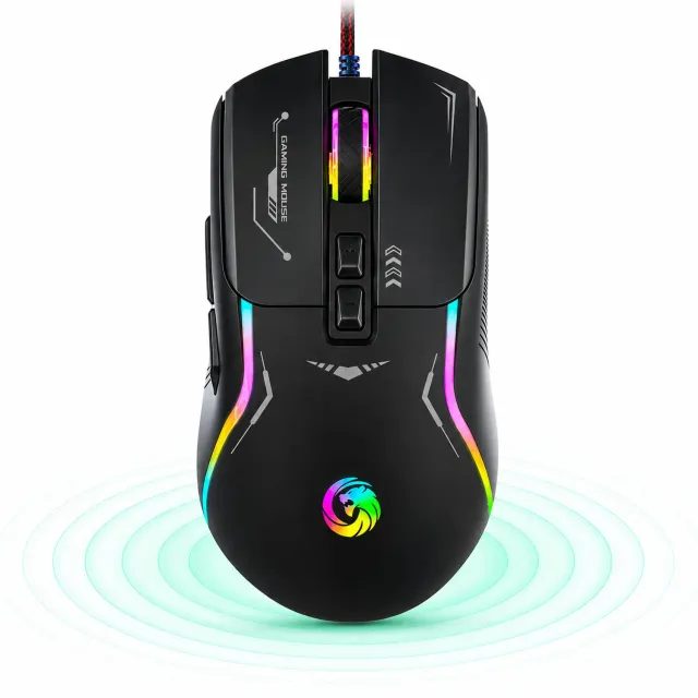 Timebox 7200 DPI mouse gaming negru RGB fast charge