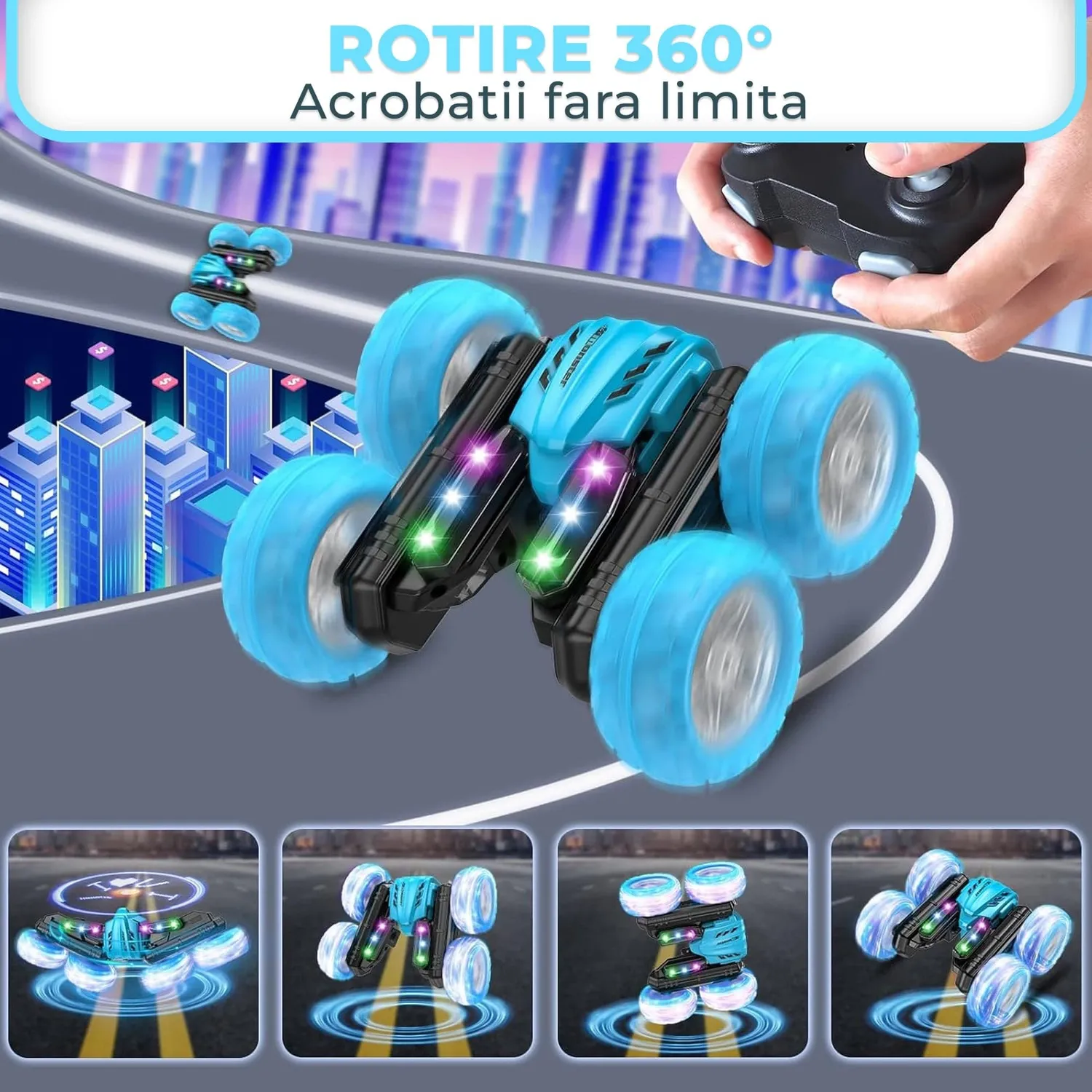 Timebox 4WD 360 masinuta telecomanda albastra