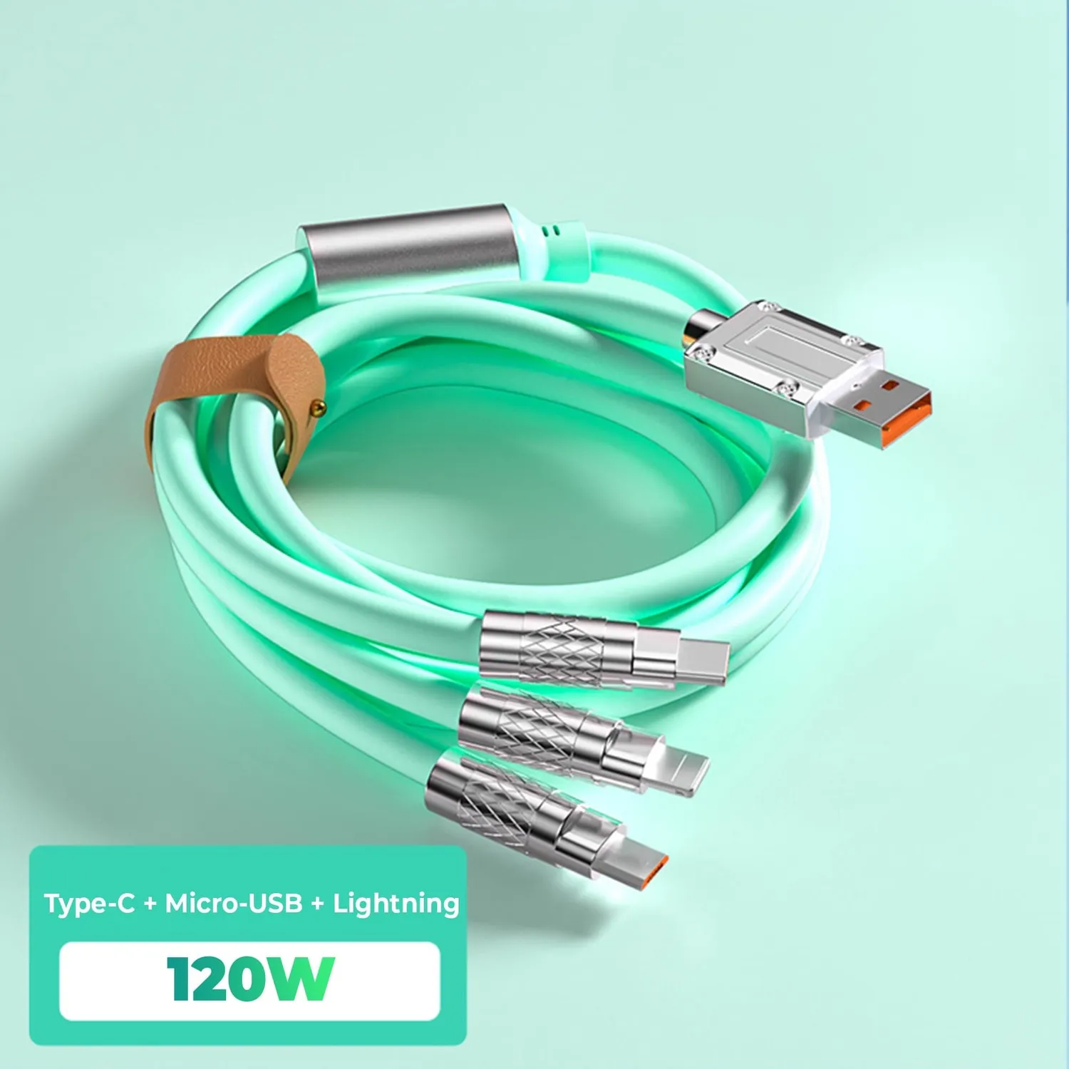 Timebox Cablu Date 3in1 120W 1,2m Verde rapid