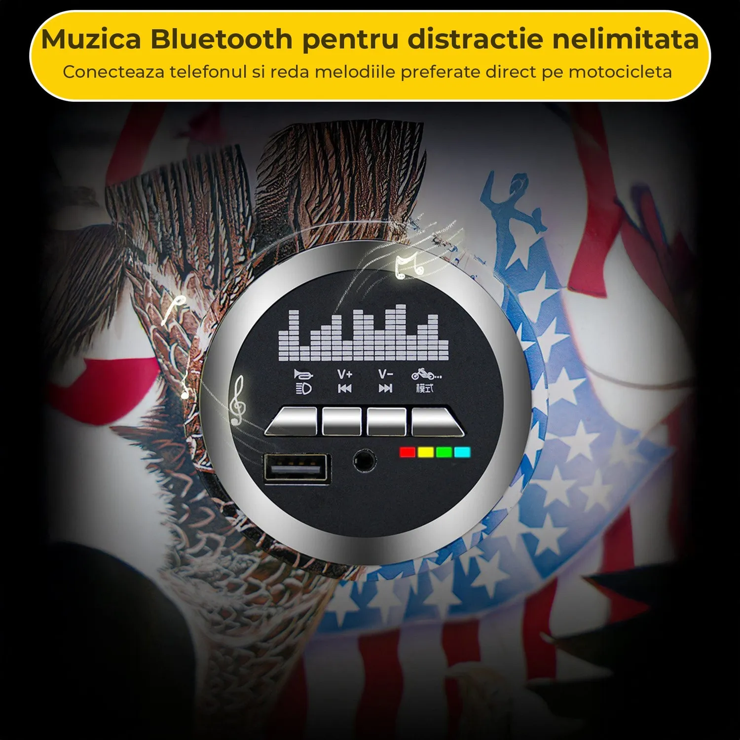 Timebox Harley motocicleta electrica copii galbena 3-8 ani