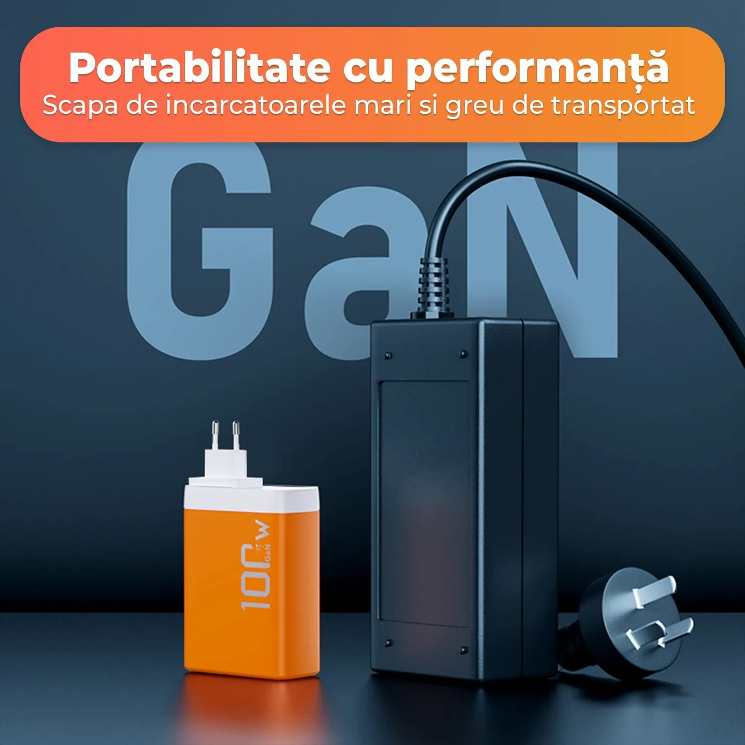 Timebox 100W încărcător rețea Portocaliu 4 porturi