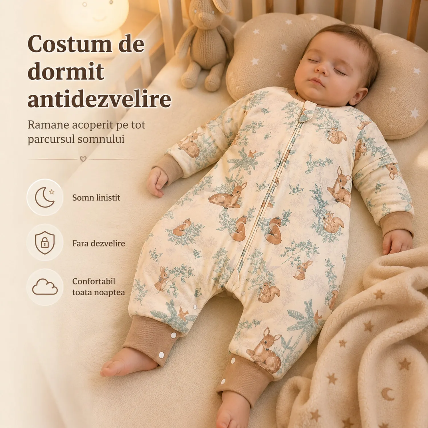 Timebox 120g sac dormit bebelusi baietei 2-4 ani matase dud