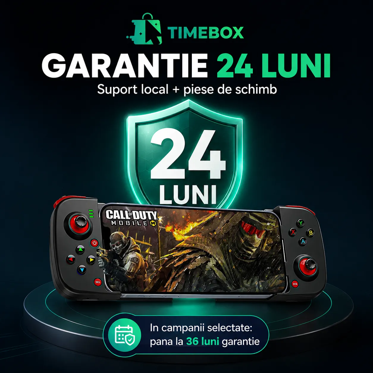 Timebox Gamepad Controller Telefon Telescopic Negru