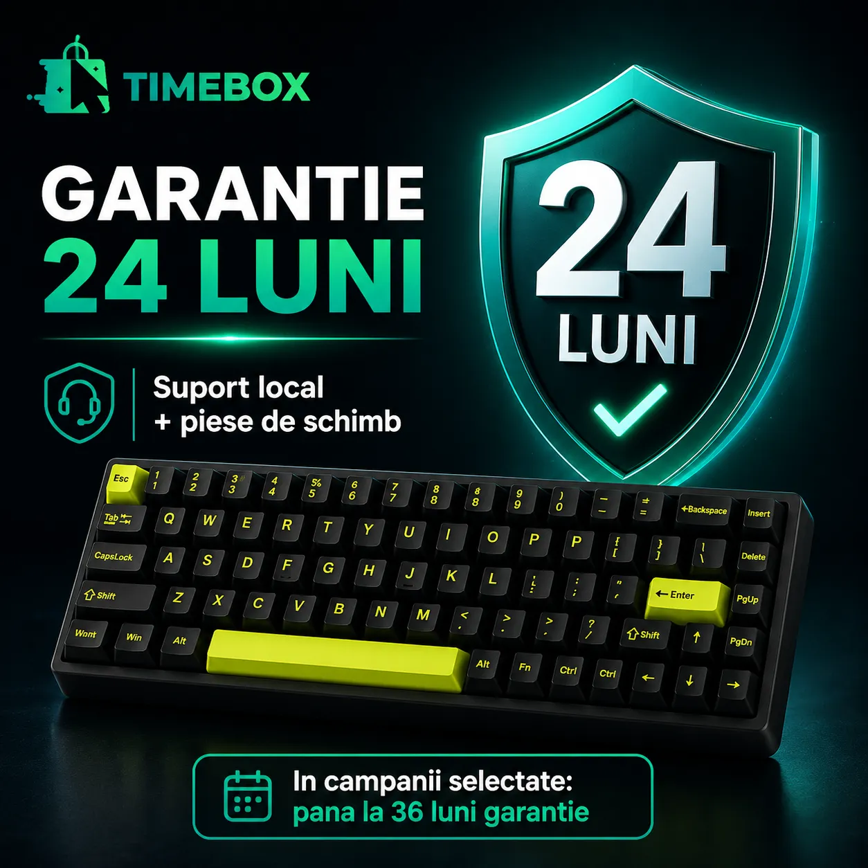 Timebox 68 tastatura gaming Hall-Effect magnetica negru
