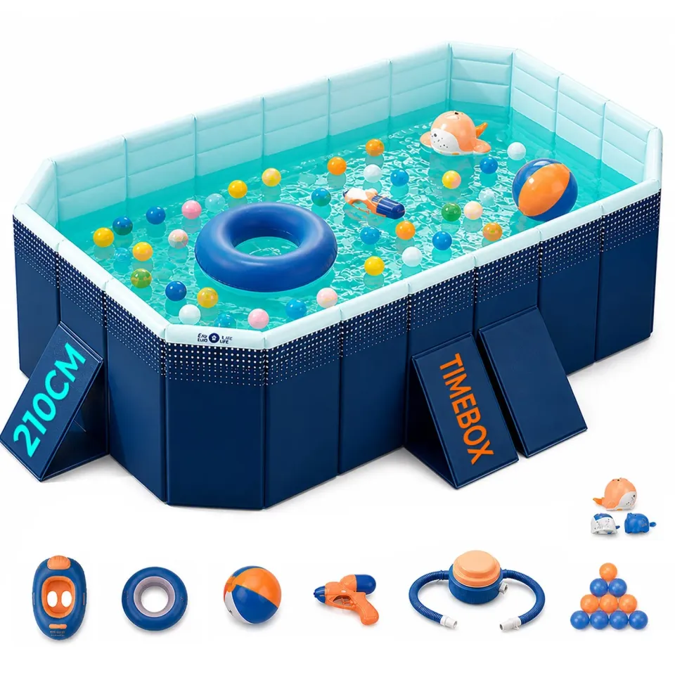 Timebox Piscina Pliabila 2.1m Fara Pompare Albastru