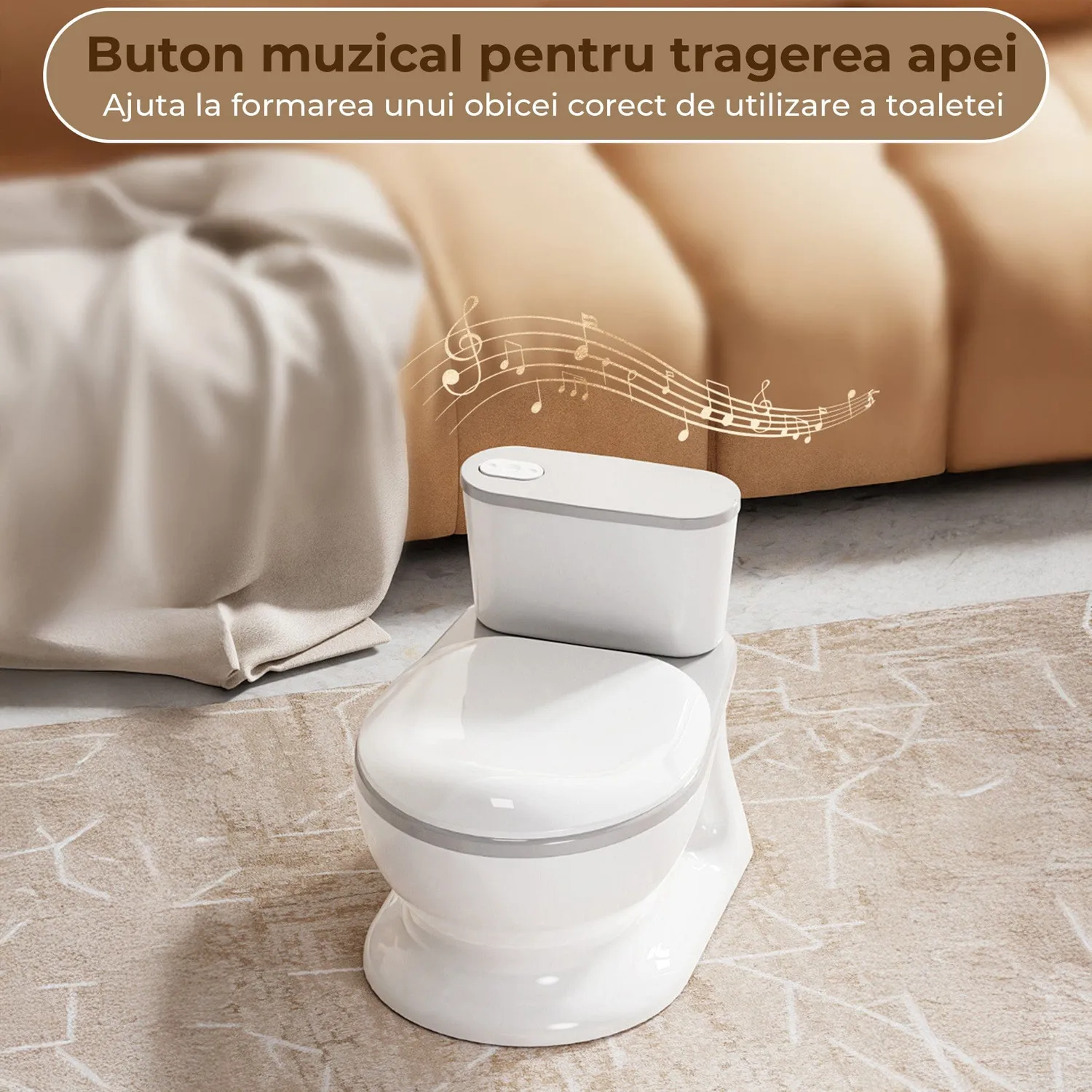 Timebox olita copii Alba cu scaun moale
