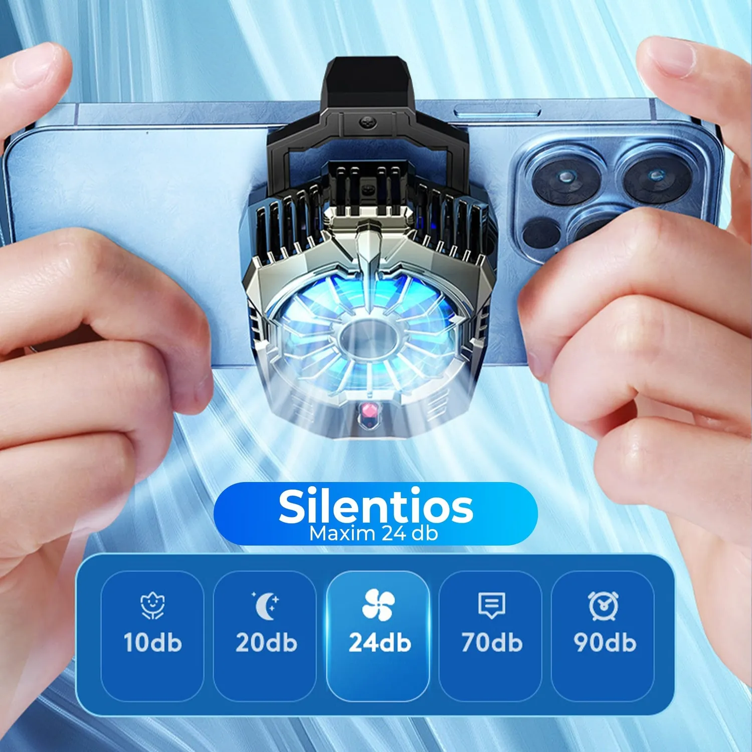 Timebox Cooler Telefon RGB 6500 rpm Negru Silentios
