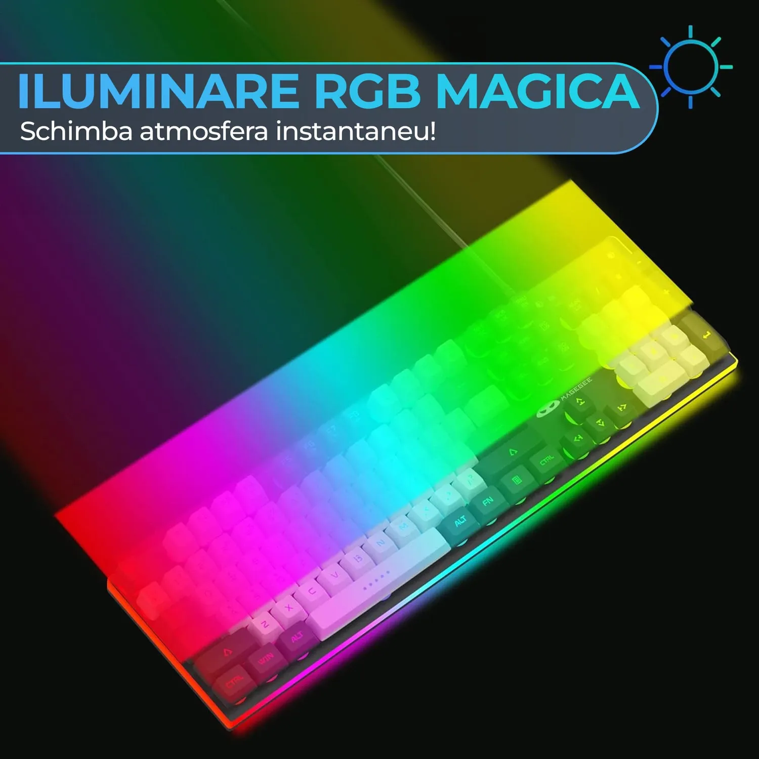 Timebox 104 kit tastatura + mouse gaming RGB negru silentios