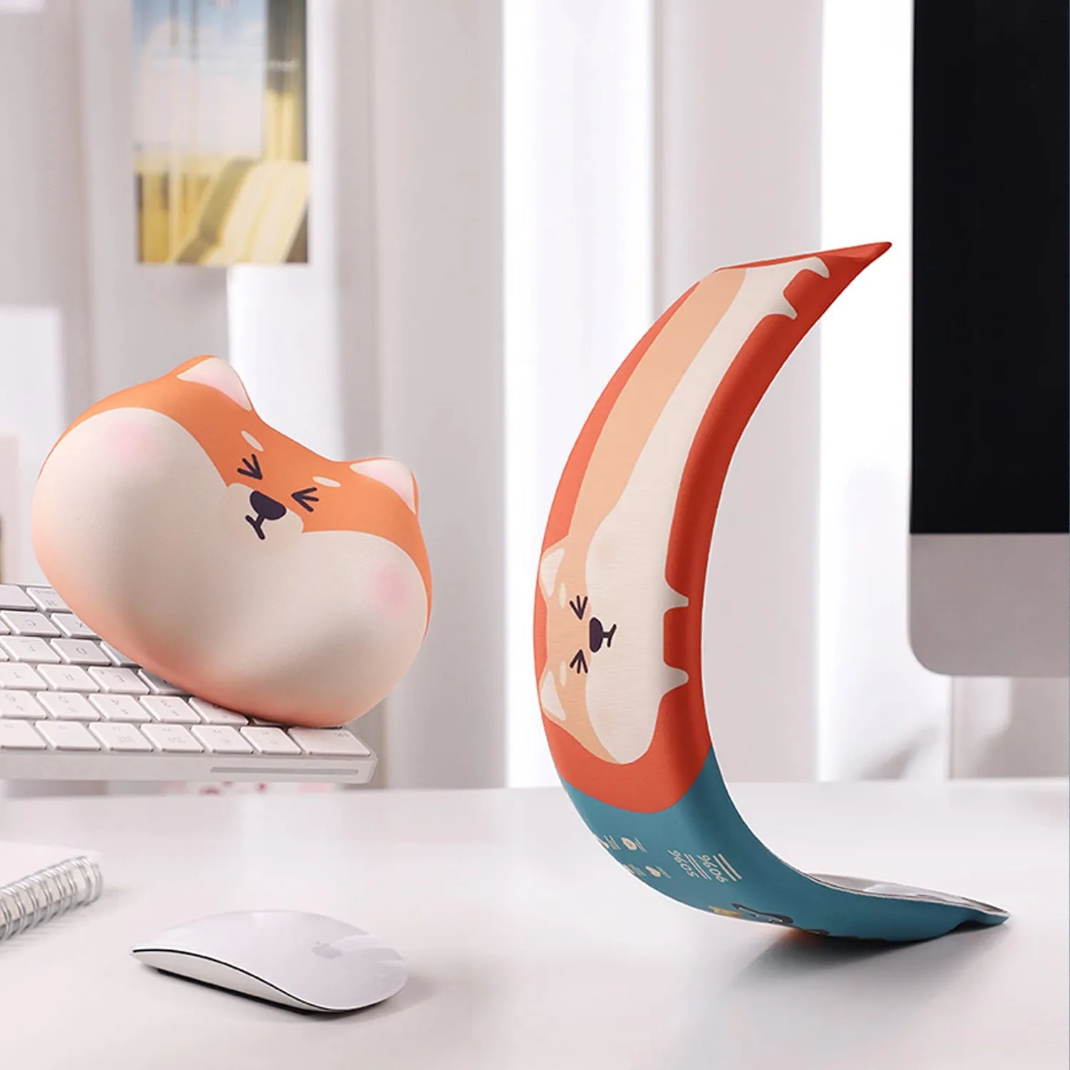 Timebox Shiba Inu mousepad ergonomic cu wrist rest