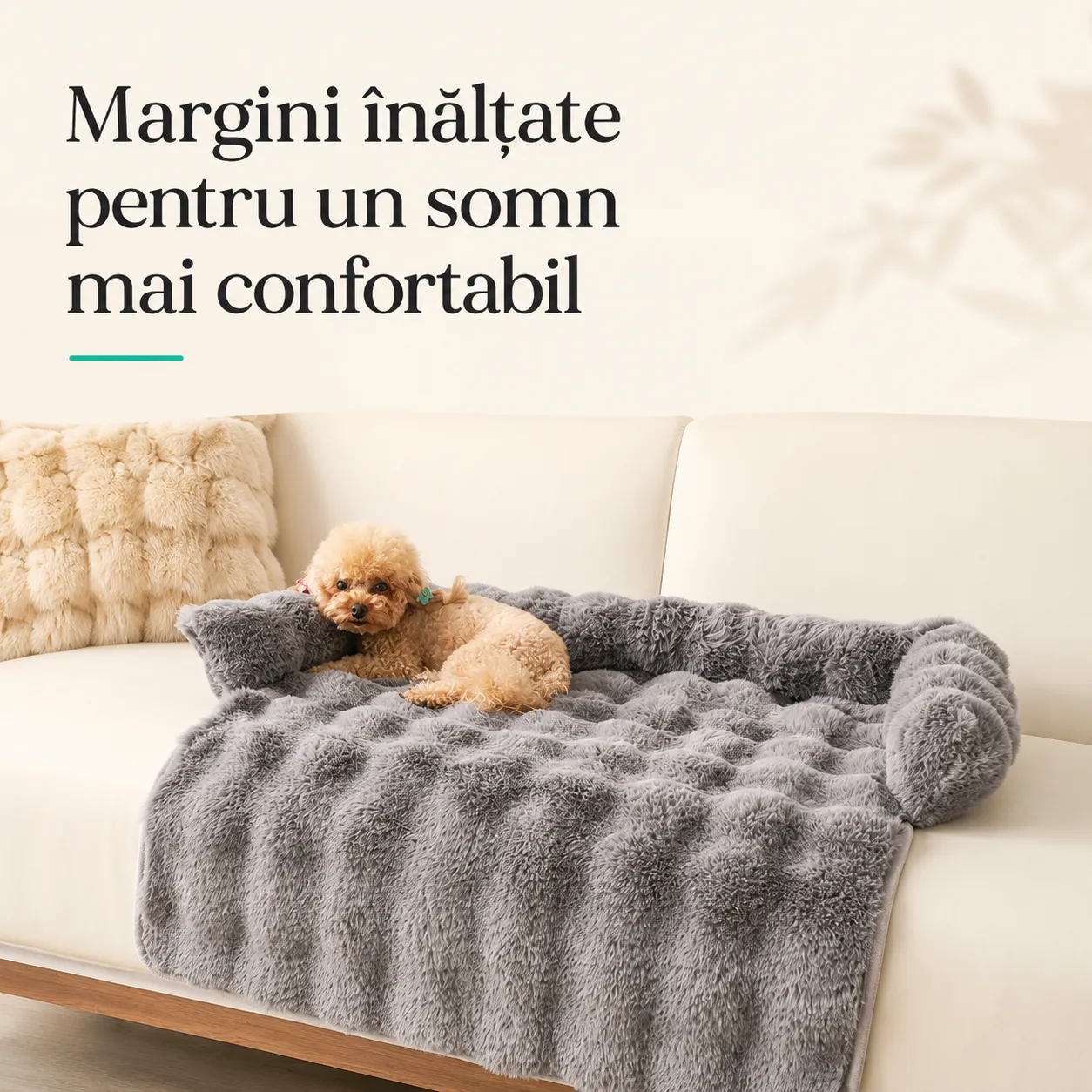 Timebox Saltea Caini Pisici 75x75 cm Gri Blanita