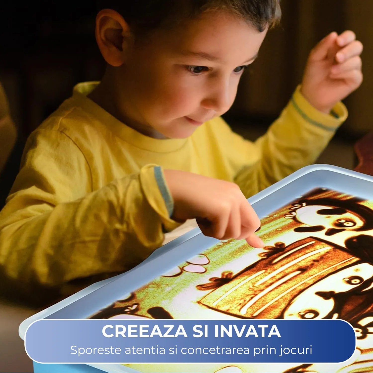 Timebox Tavita Nisip Iluminata LED Albastru USB