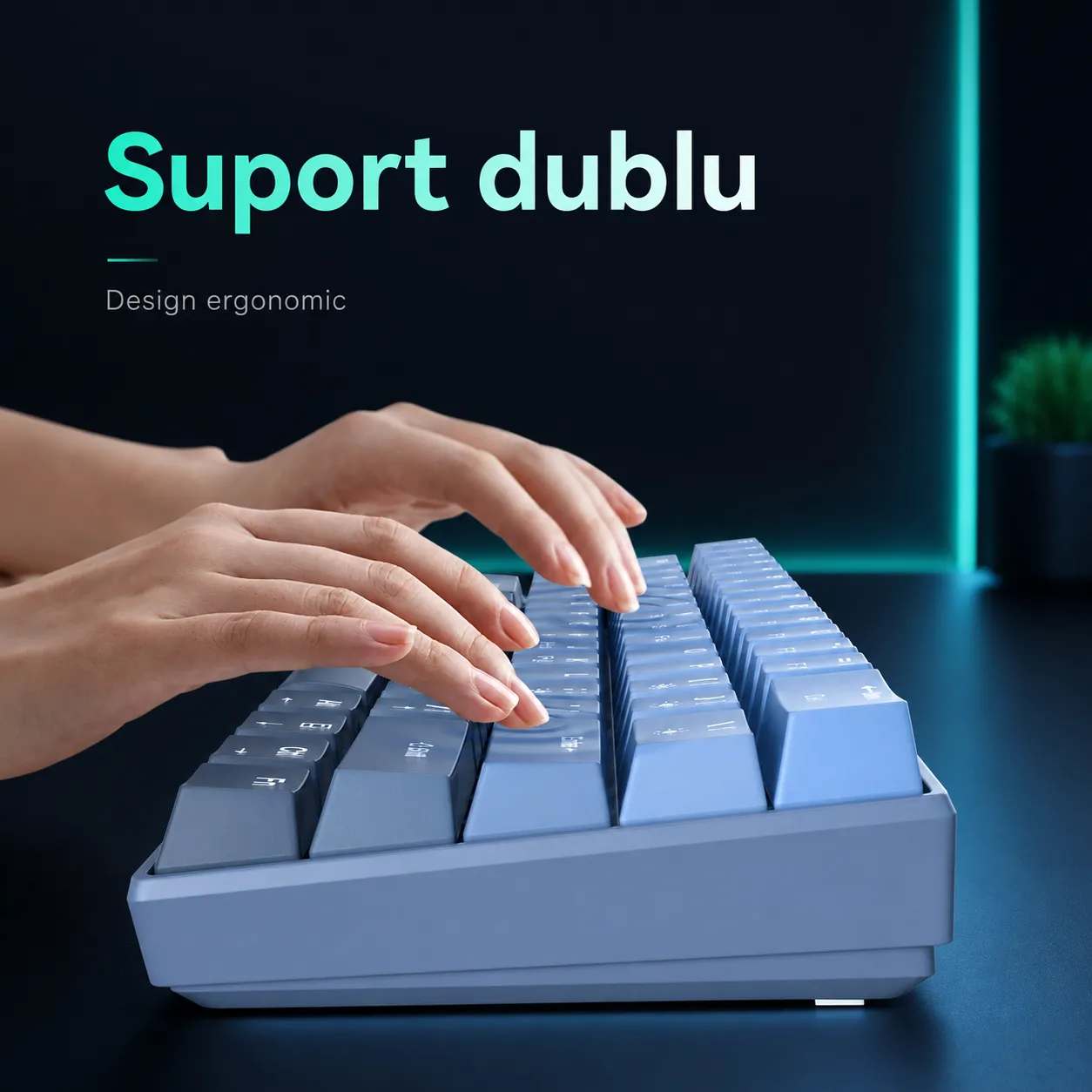 Timebox 61 taste tastatura mecanica albastra PBT