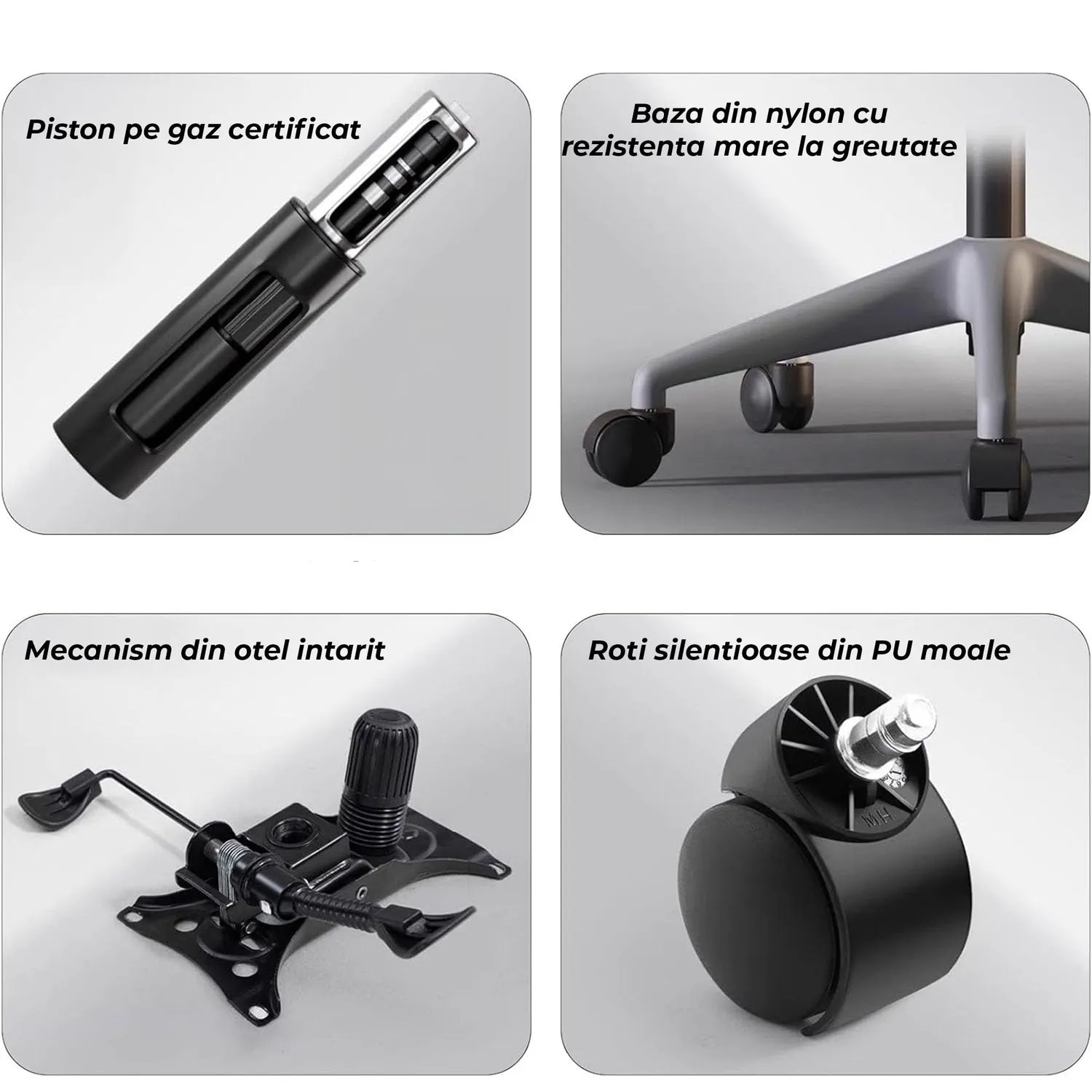 Timebox Ergonomic scaun birou gri reglabil