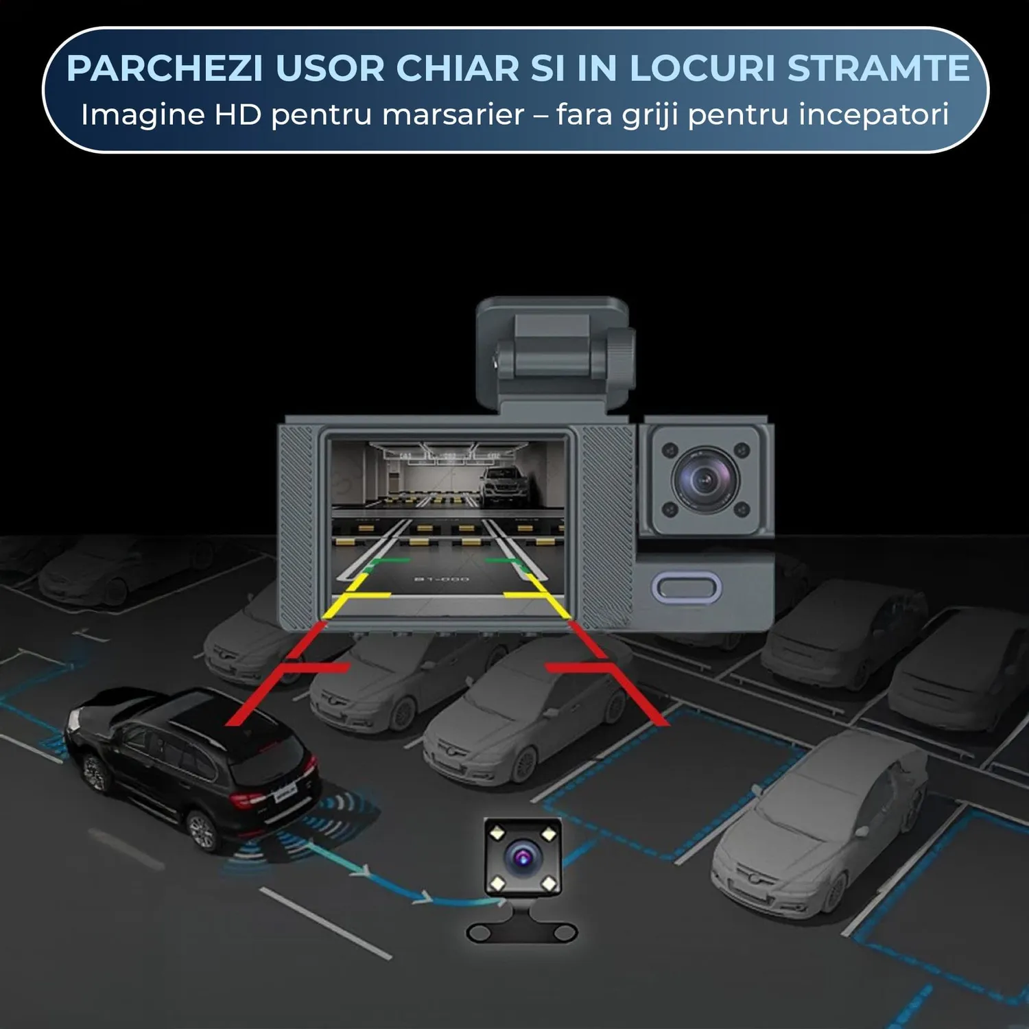 Cameră auto Timebox Full HD 1080p 170° tactilă