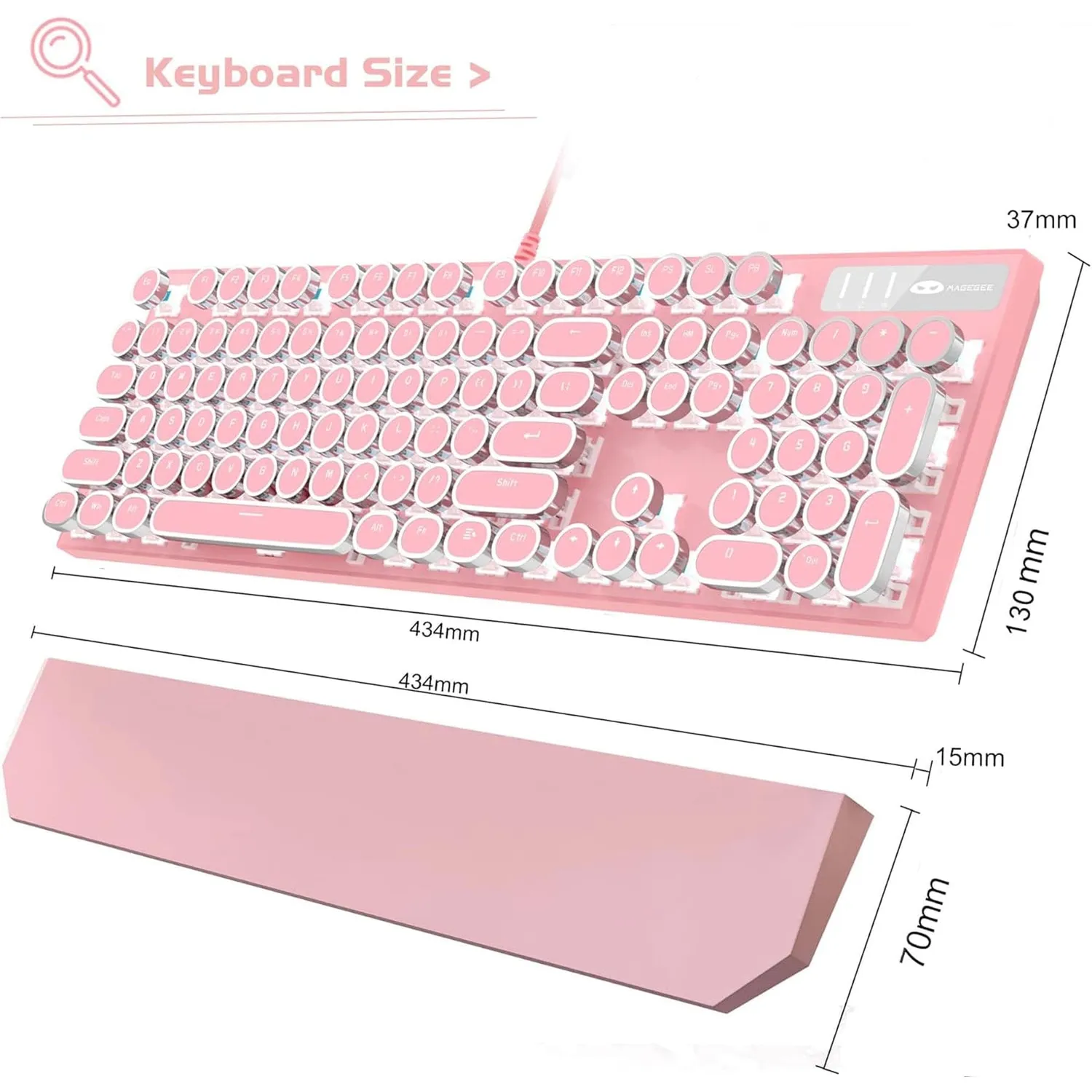 Timebox Blue Switch tastatura mecanica gaming LED roz