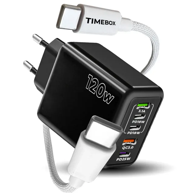 Timebox 120W incarcator retea alb 5 porturi Fast Charge