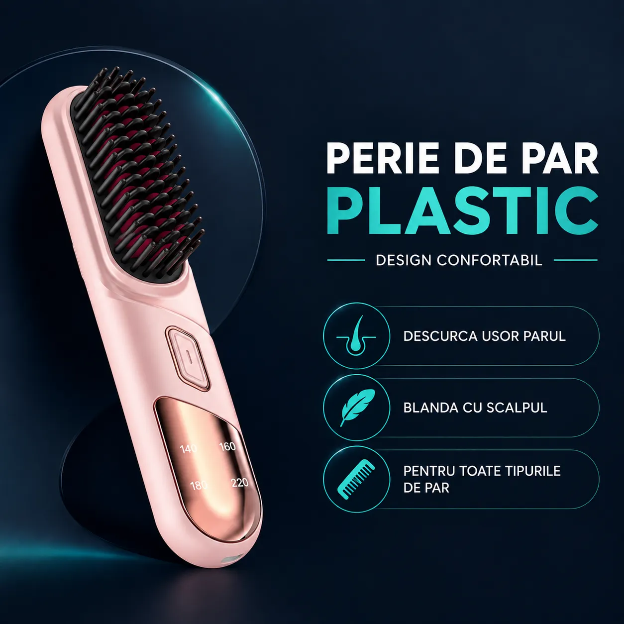 Timebox Perie Par Ionica Wireless Ceramica Roz