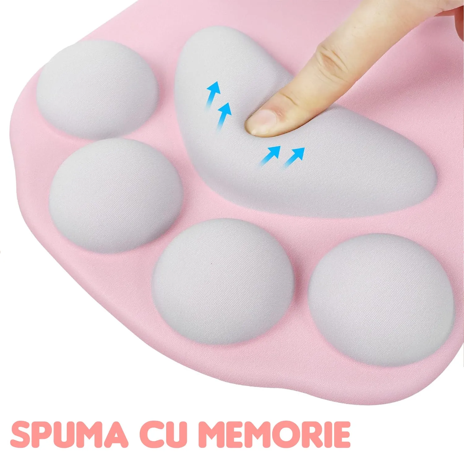 Timebox mousepad ergonomic roz suport incheietura