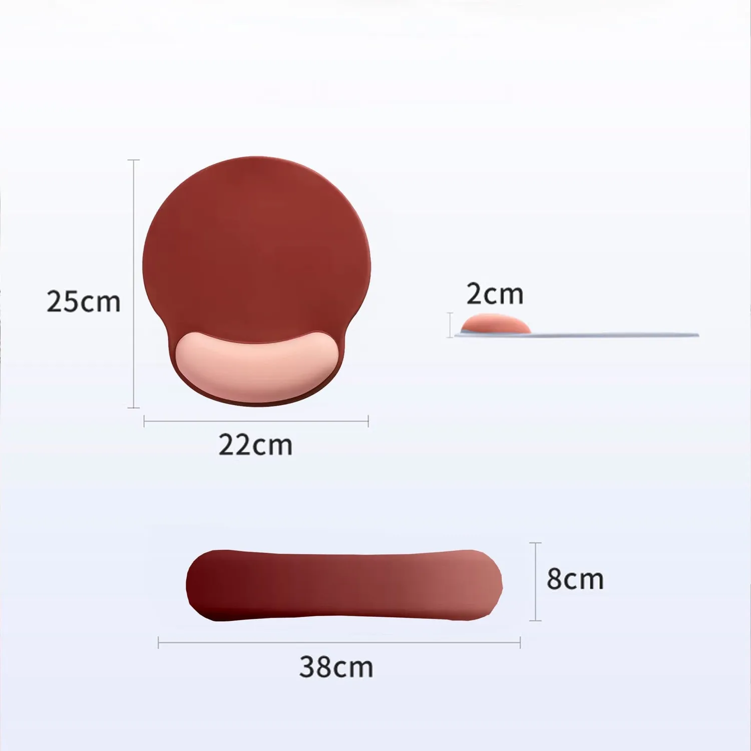 Timebox Mousepad ergonomic spumă memorie roșu wrist rest