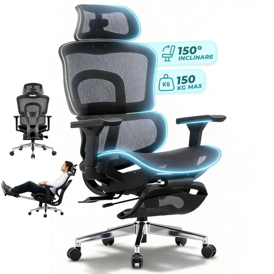 Scaun ergonomic Timebox 150kg mesh 150 grade negru