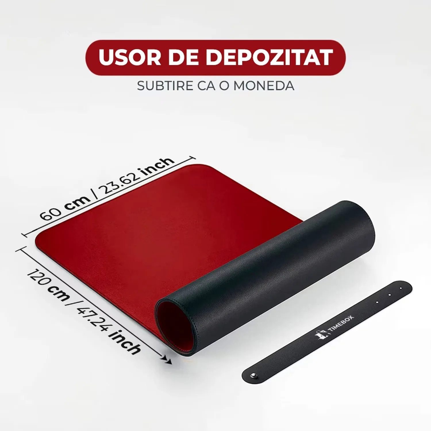 Timebox mapa birou XXL 120x60 cm negru piele ecologica