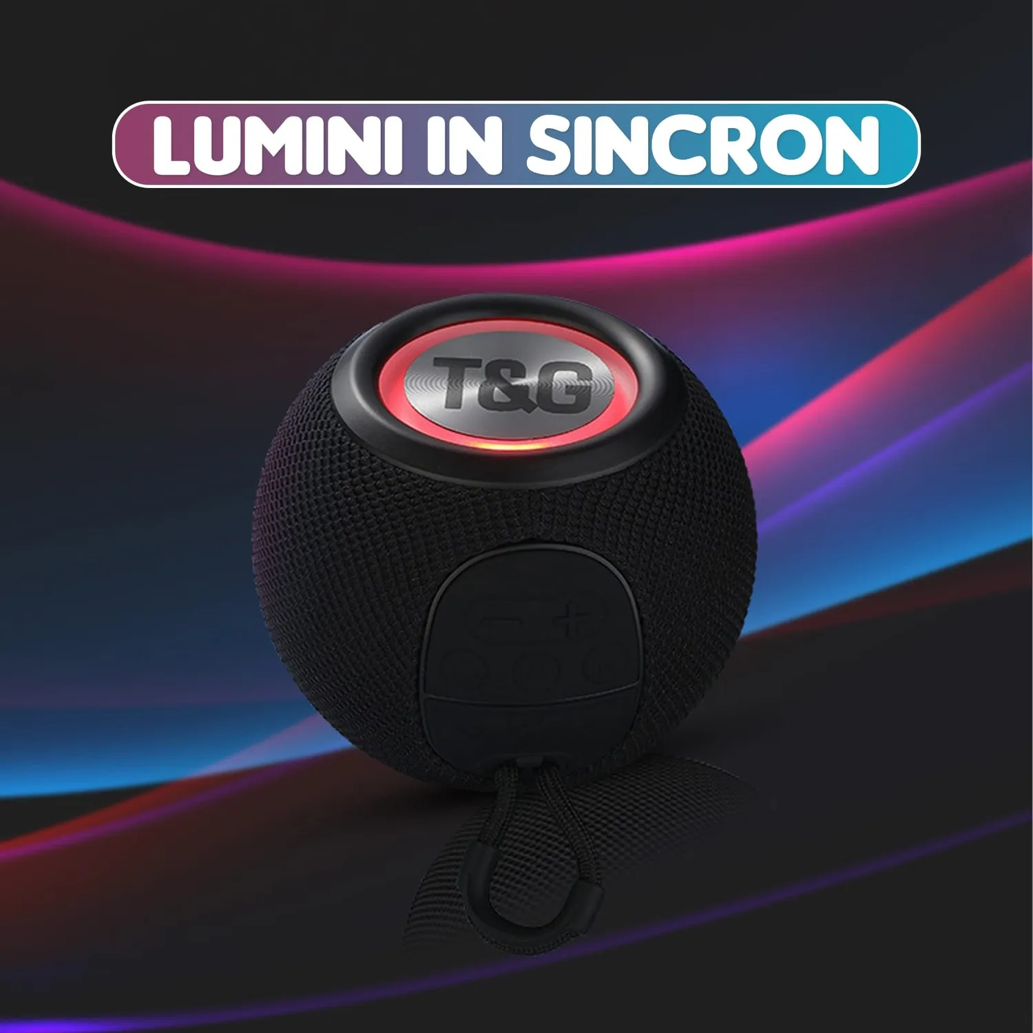 Timebox boxa portabila bluetooth neagra RGB 360 IPX5