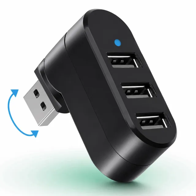 Timebox 3 in 1 hub USB adaptor 3 porturi negru rotativ