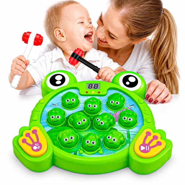Timebox joc Loveste Broscuta interactiv verde 2 ciocanele